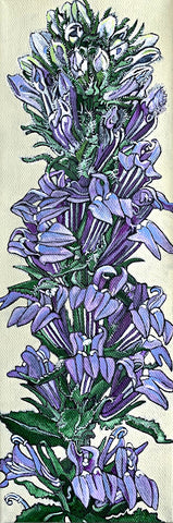 Painting of Great Blue Lobelia (part of a triptych) by Frances Coates - Cottage Curator - Sperryville VA