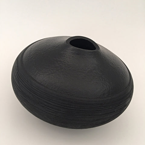 Black Textured Jar