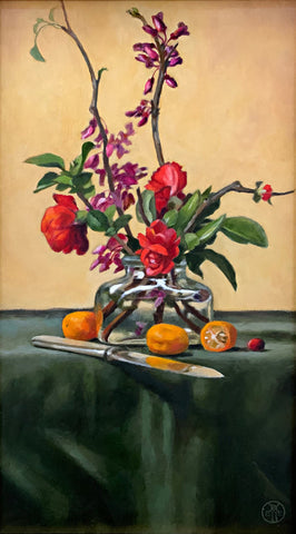 Red Quince and Redbud with Kumquats