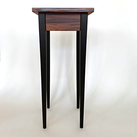 Accent table in Bolivian rosewood and maple with drawer by Lynn Pittinger at Cottage Curator - Sperryville VA Art Gallery