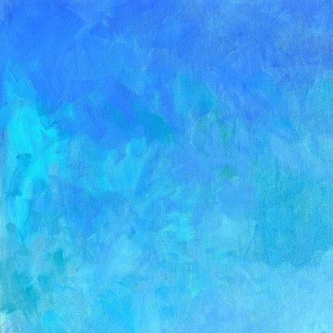 Detail of seascape painting of ocean waves and sky in blues by Priscilla Long Whitlock at Cottage Curator - Sperryville VA Art Gallery