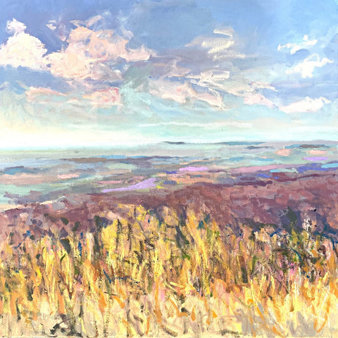 Landscape painting of overlook onto the Shenandoah Valley by Priscilla Long Whitlock at Cottage Curator - Sperryville VA Art Gallery